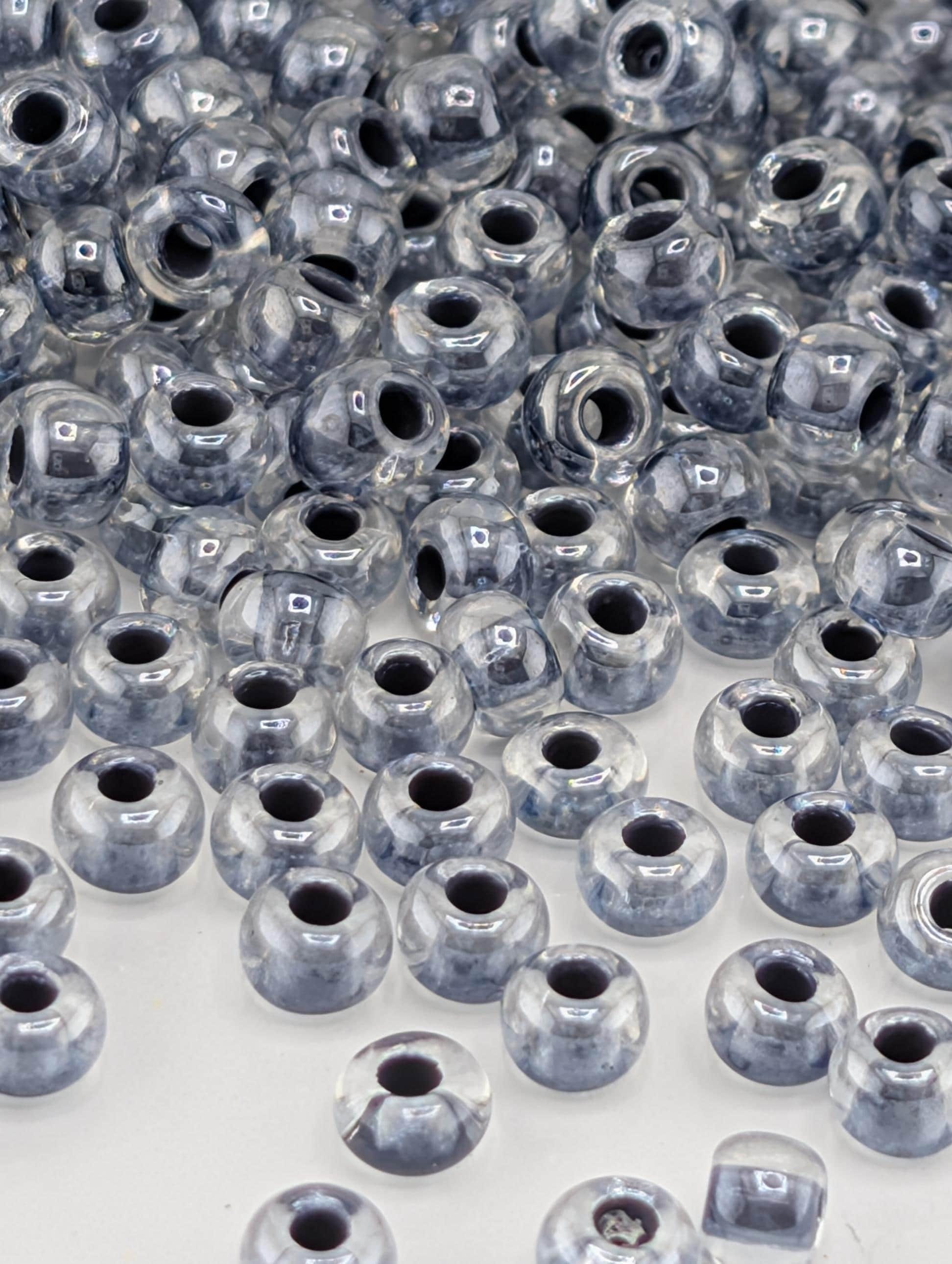 Transparent Black Lined Crystal | Size 6 | 20g Tube | Preciosa-Ornela Glass Seed Beads | Czech Seed Beads