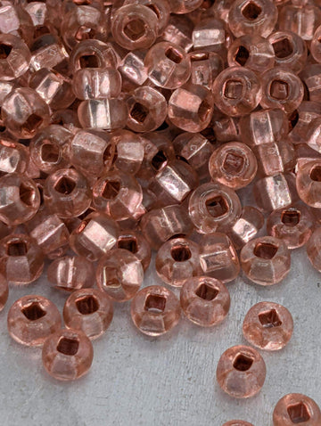 Translucent Dark Pink Silver Lined | Size 6 | Half-Hank (12" 6-String) | Preciosa-Ornela Glass Seed Beads