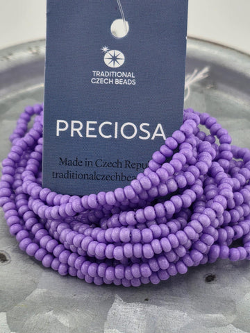 Translucent Amethyst Solgel | Size 8 | Half-Hank (12" 6-String) | Preciosa-Ornela Glass Seed Beads | Czech Seed Beads