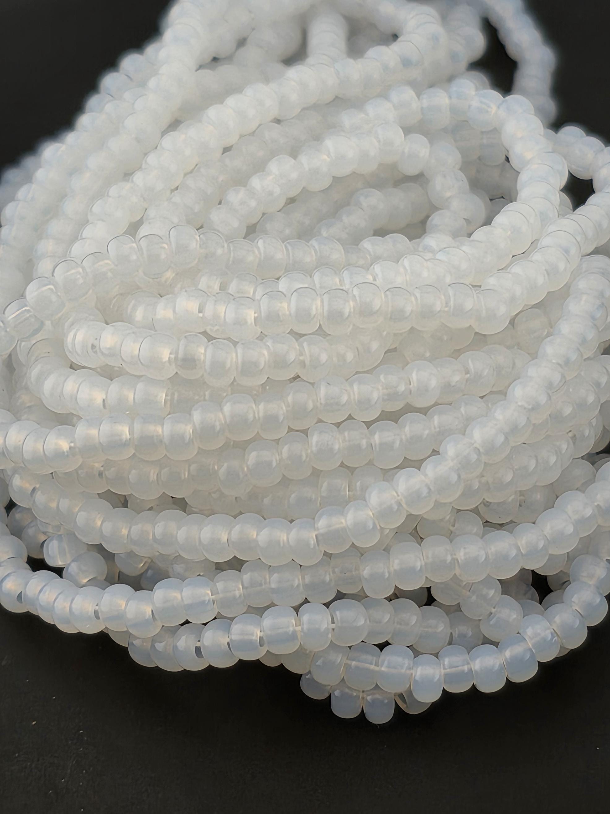 Translucent Alabaster | Size 8 | Half-Hank (12" 6-String) | Preciosa-Ornela Glass Seed Beads