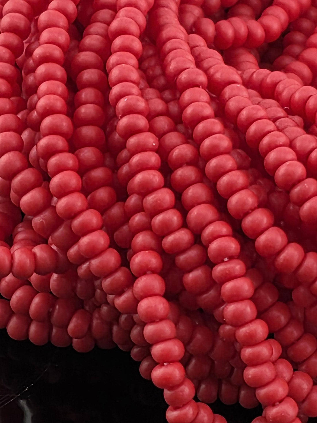 Opaque Red Matte | Size 11 | Half-Hank (12" 6-String) | Preciosa-Ornela Glass Seed Beads