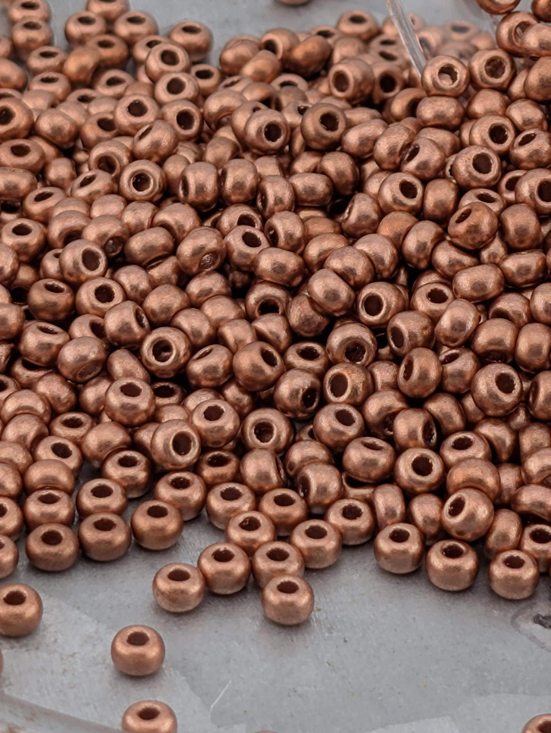 Opaque Metallic Soft Copper | Size 8 | 15g | Preciosa-Ornela Glass Seed Beads | Czech Seed Beads | Bead Weaving Embroidery Supply