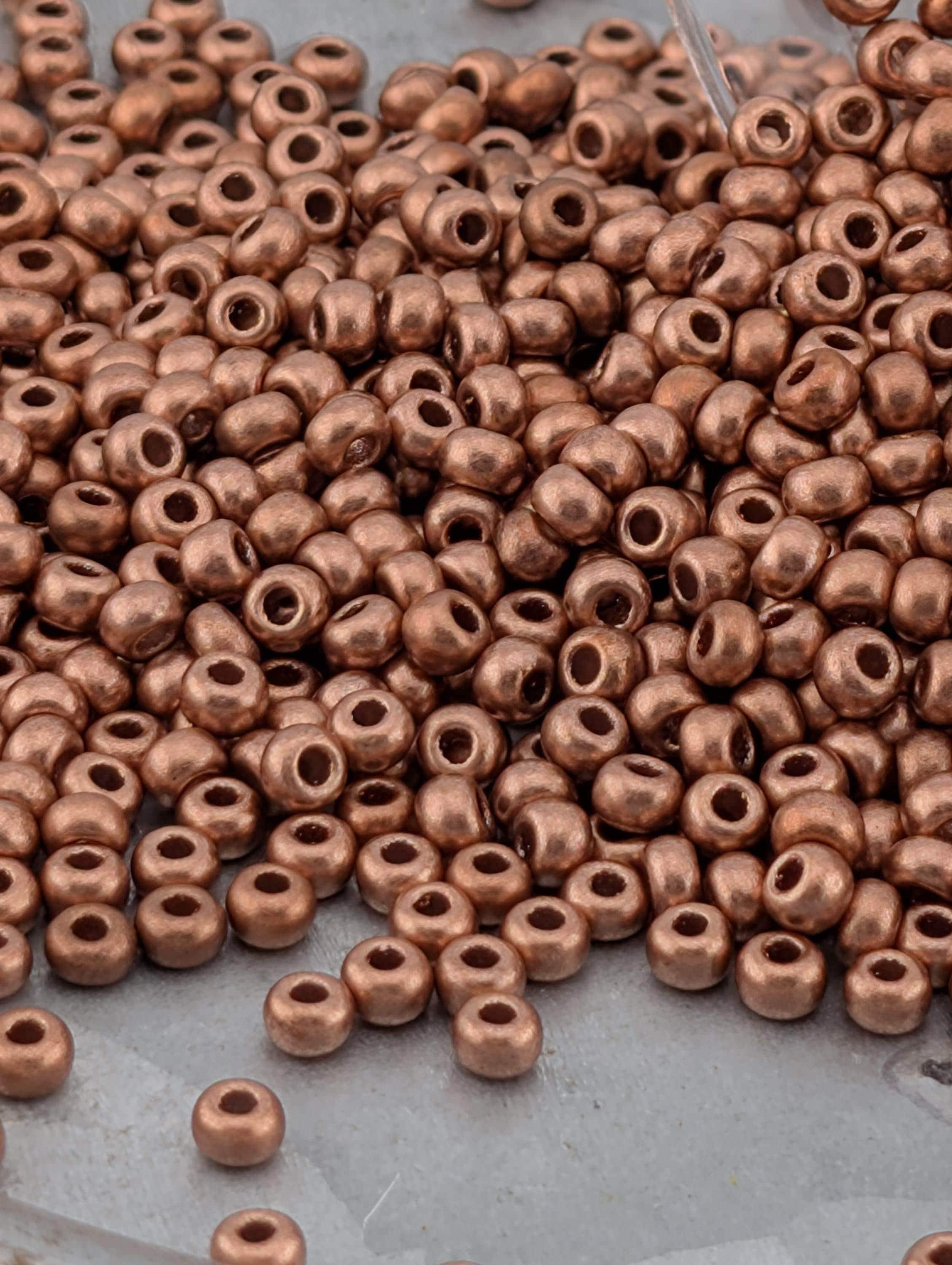 Opaque Metallic Soft Copper | Size 8 | 15g | Preciosa-Ornela Glass Seed Beads | Czech Seed Beads | Bead Weaving Embroidery Supply