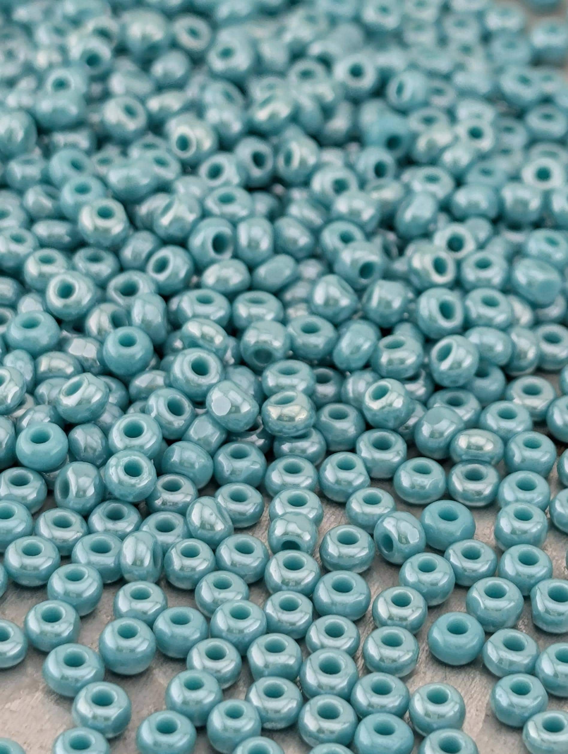 Opaque Turquoise Green Charlotte Cut | Size 8 | 15g | Preciosa-Ornela Glass Seed Beads | Czech Seed Beads