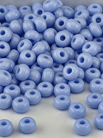 Opaque Powder Blue | Size 6 | Half-Hank (12" 6-String) | Preciosa-Ornela Glass Seed Beads