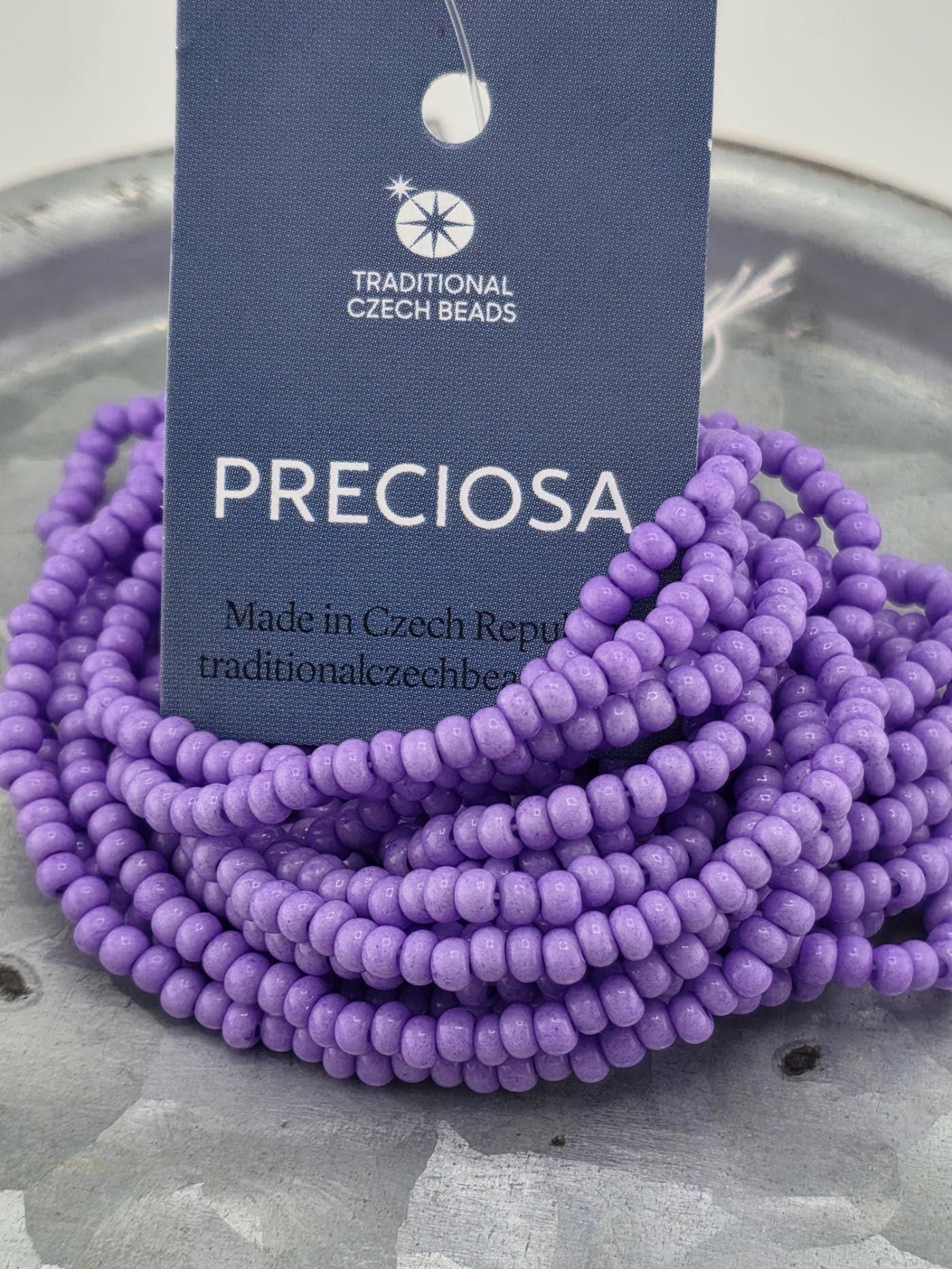 Opaque Plum Solgel | Size 8 | Half-Hank (12" 6-String) | Preciosa-Ornela Glass Seed Beads | Czech Seed Beads