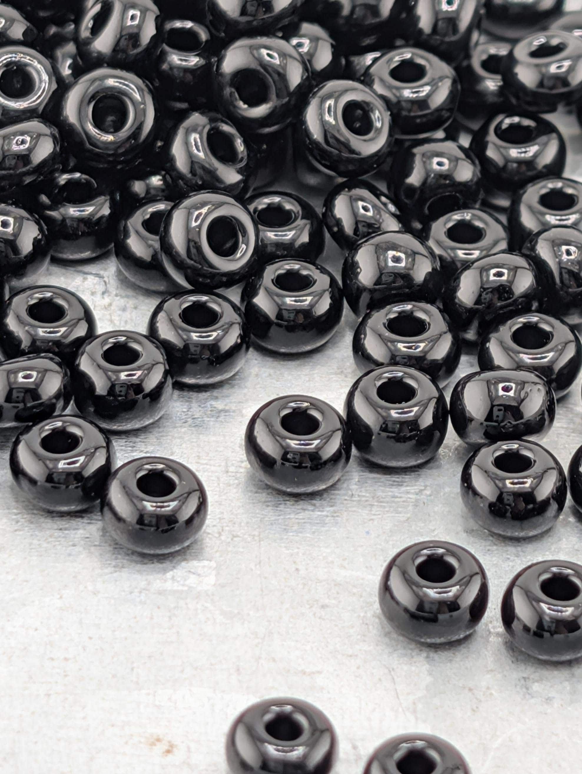 Opaque Jet Black | Size 6 | 20g Tube | Preciosa-Ornela Glass Seed Beads