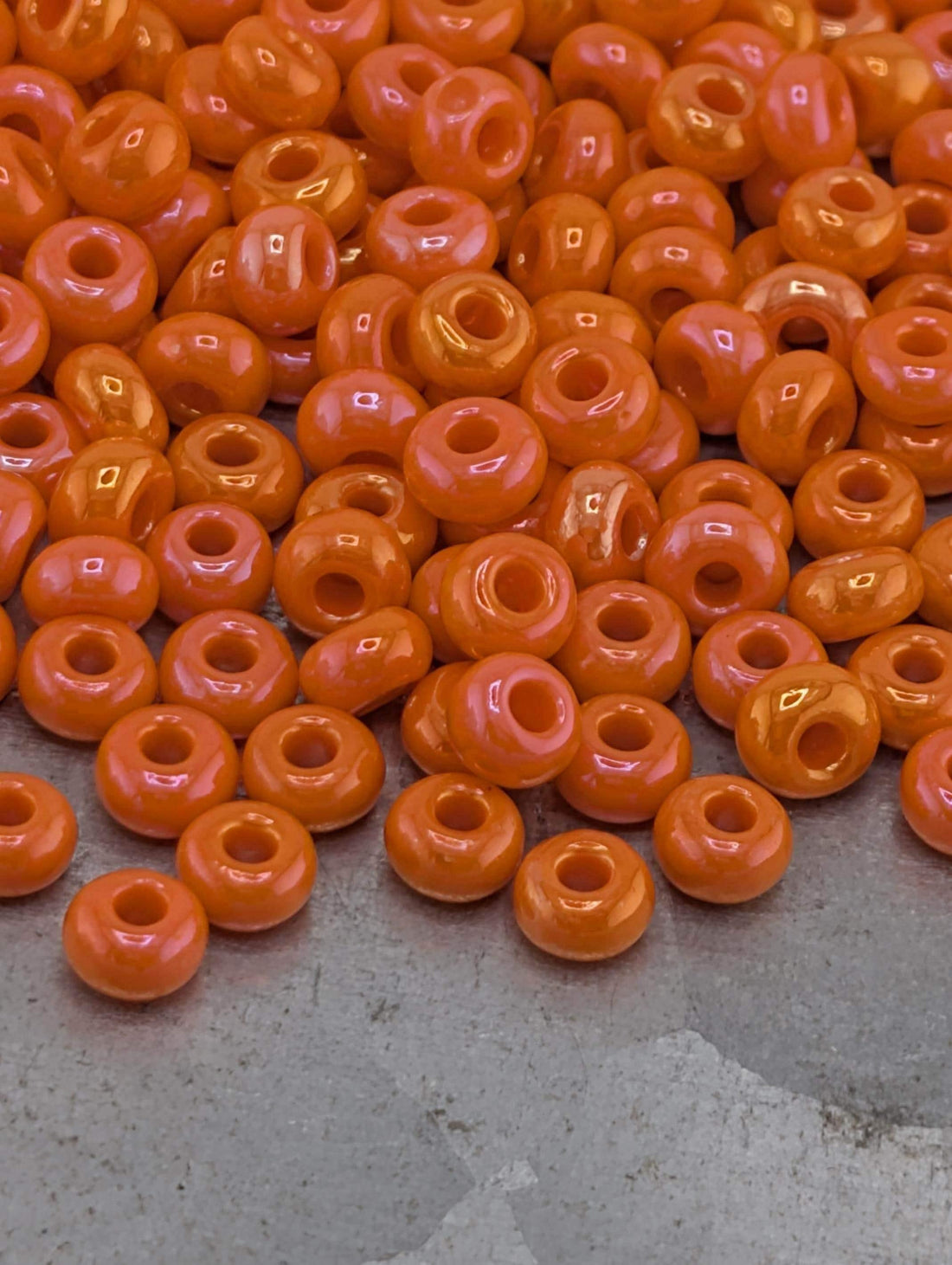 Opaque Dark Orange Rainbow | Size 6 | 15g | Preciosa-Ornela Glass Seed Beads