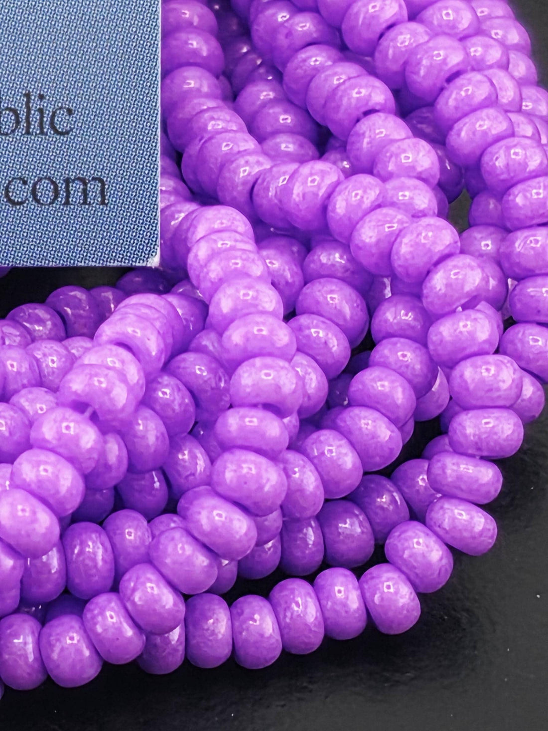Opaque Dyed Violet | Size 8 | Half-Hank (12" 6-String) | Preciosa-Ornela Glass Seed Beads