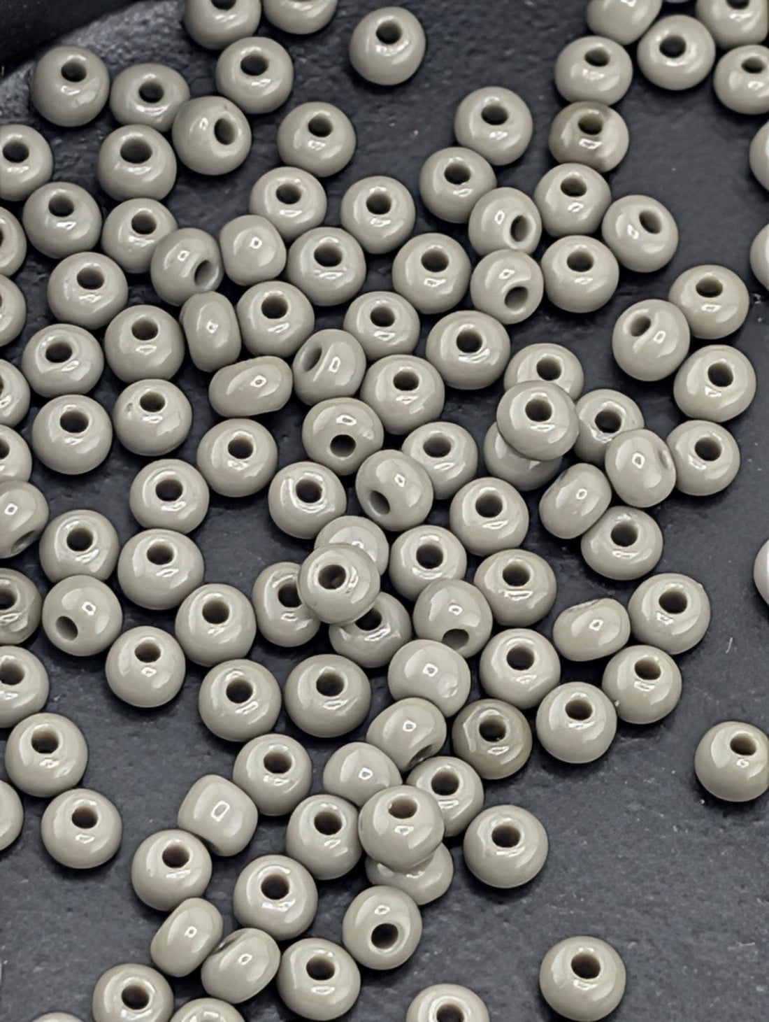Opaque Gray | Size 8 | 15g | Preciosa-Ornela Glass Seed Beads | Czech Seed Beads | Bead Weaving Embroidery Supply | DIY Jewelry