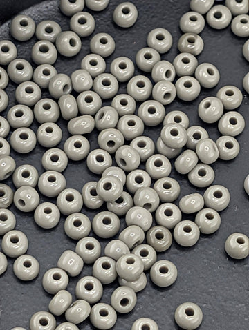 Opaque Gray | Size 8 | 15g | Preciosa-Ornela Glass Seed Beads | Czech Seed Beads | Bead Weaving Embroidery Supply | DIY Jewelry