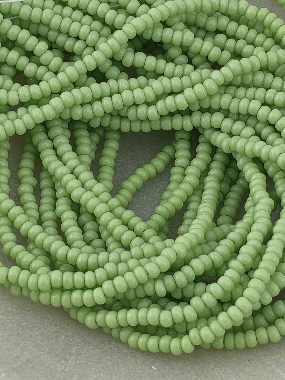 Opaque Lime | Size 11 | Half-Hank (12" 6-String) | Preciosa-Ornela Glass Seed Beads