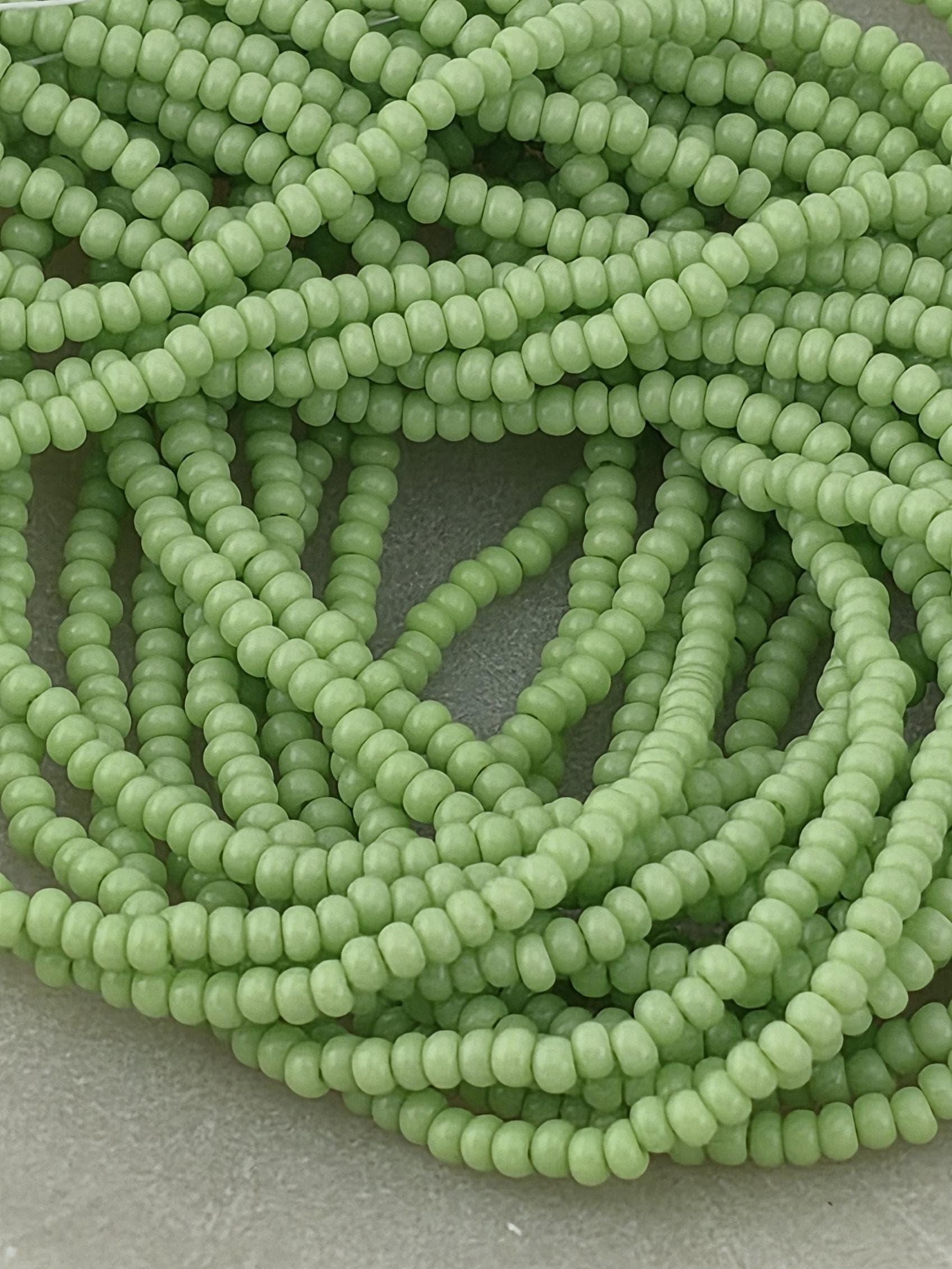 Opaque Lime | Size 11 | Half-Hank (12" 6-String) | Preciosa-Ornela Glass Seed Beads