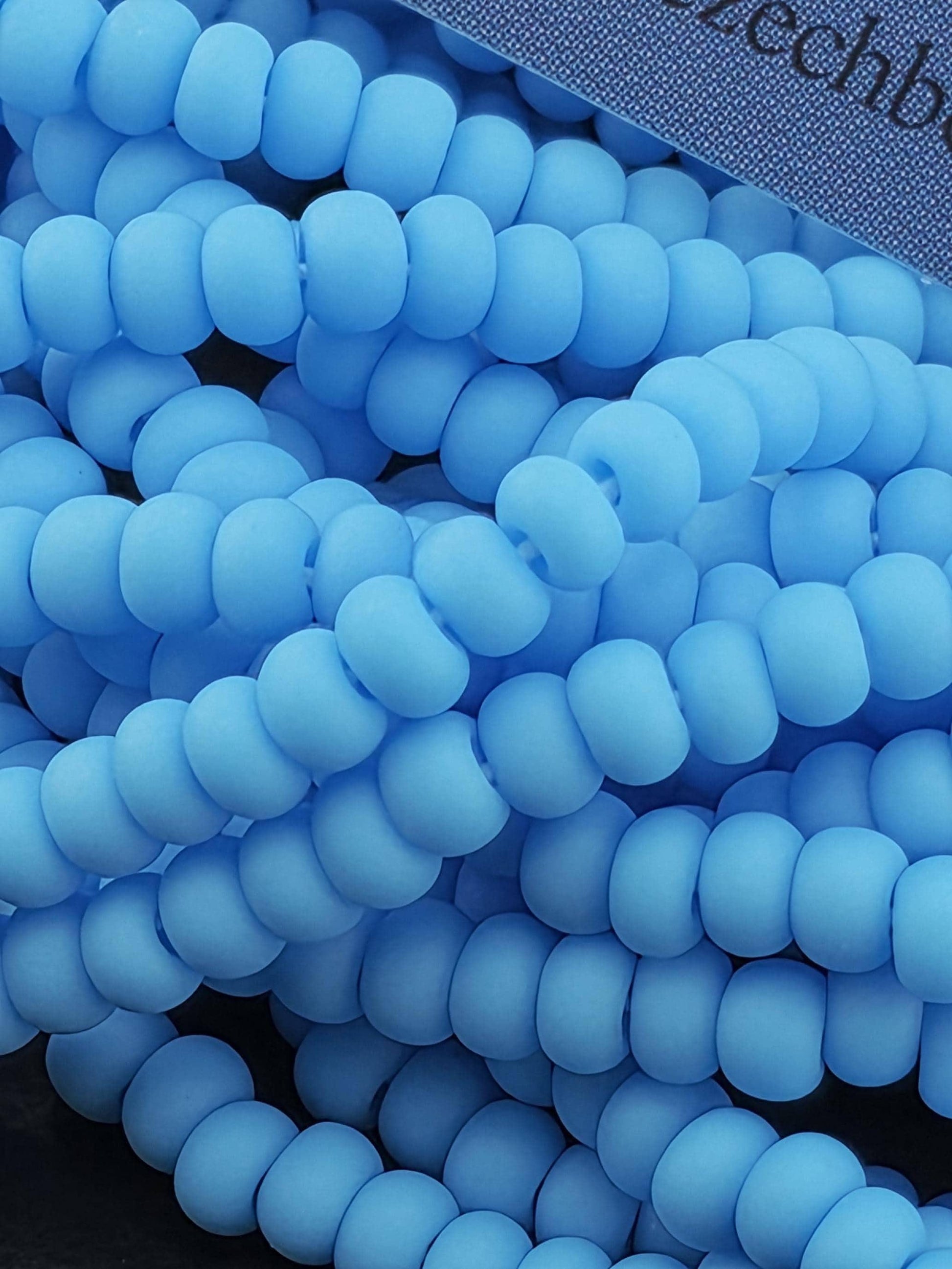 Opaque Blue Turquoise Matte | Size 8 | Half-Hank (12" 6-String) | Preciosa-Ornela Glass Seed Beads | Czech Seed Beads