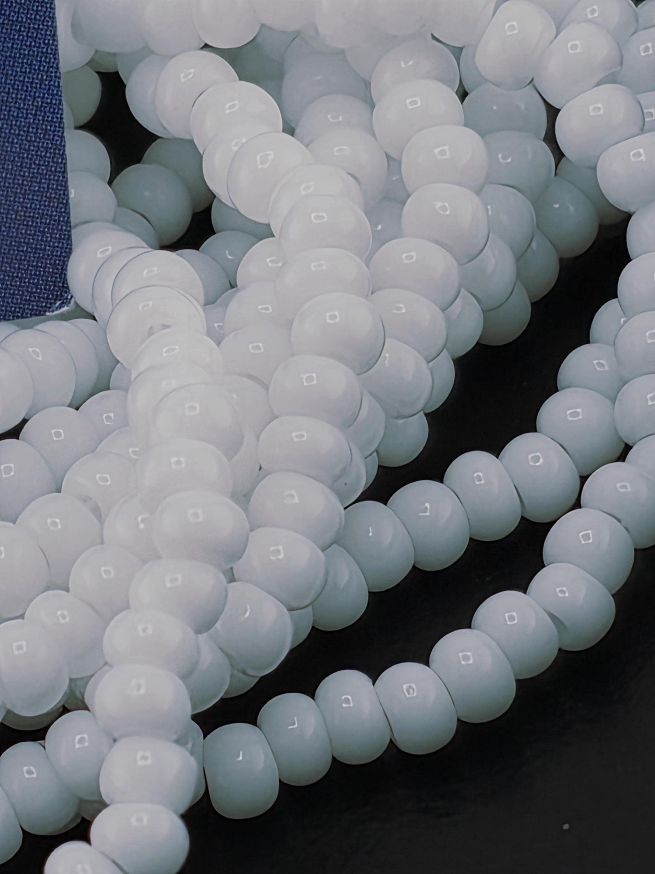 Opaque Chalk Color | Size 8 | Half-Hank (12" 6-String) | Preciosa-Ornela Glass Seed Beads | Czech Seed Beads