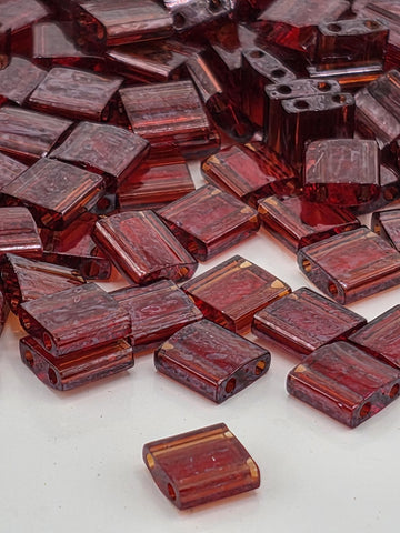TL0304-Miyuki Tila Beads:Garnet Gold T/L (7.5g pkg)