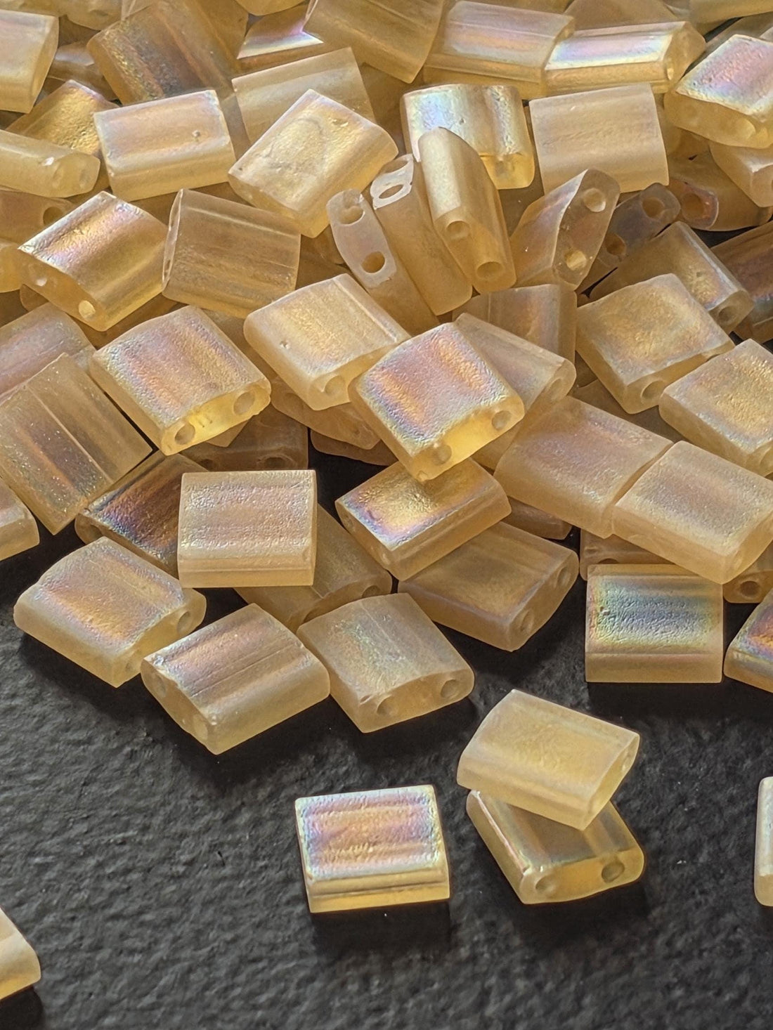 TL0132FR-Miyuki Tila Beads:Light Gold T/MA/R (7.5g pkg)