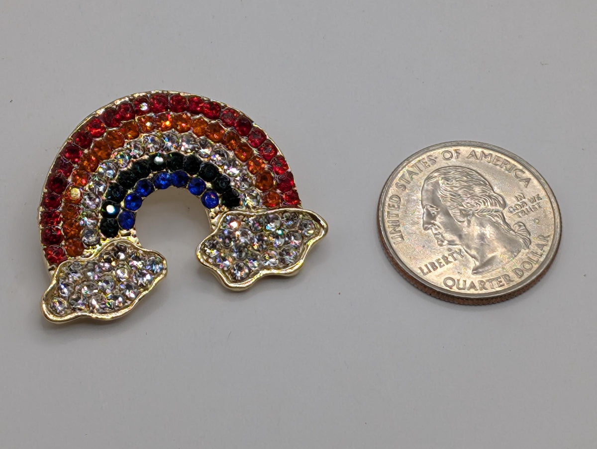 Bright Colorful Rhinestone Brooch Pin, Silver or Gold Plated | Everyday Wear
