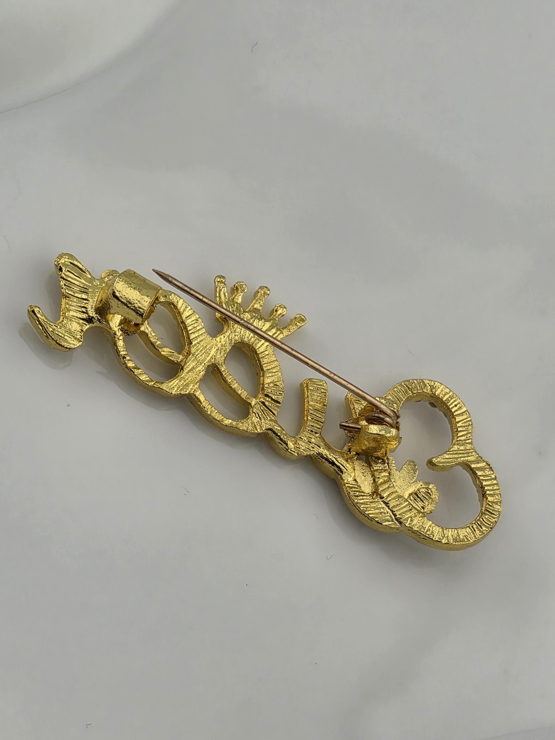Queen Brooch Pin: Gold Plated with Rhinestone - Classic Elegance | Handmade Pin | Jacket Scarf Hat Accessory | Gift Idea