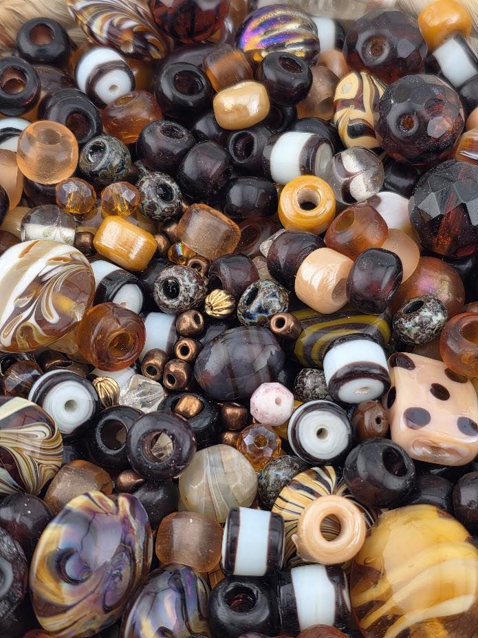 Espresso-Inspired Bead Mix: Vibrant Czech Glass Blend, 56g | Jewelry Making Bracelet Supply | Learise Curated Mix