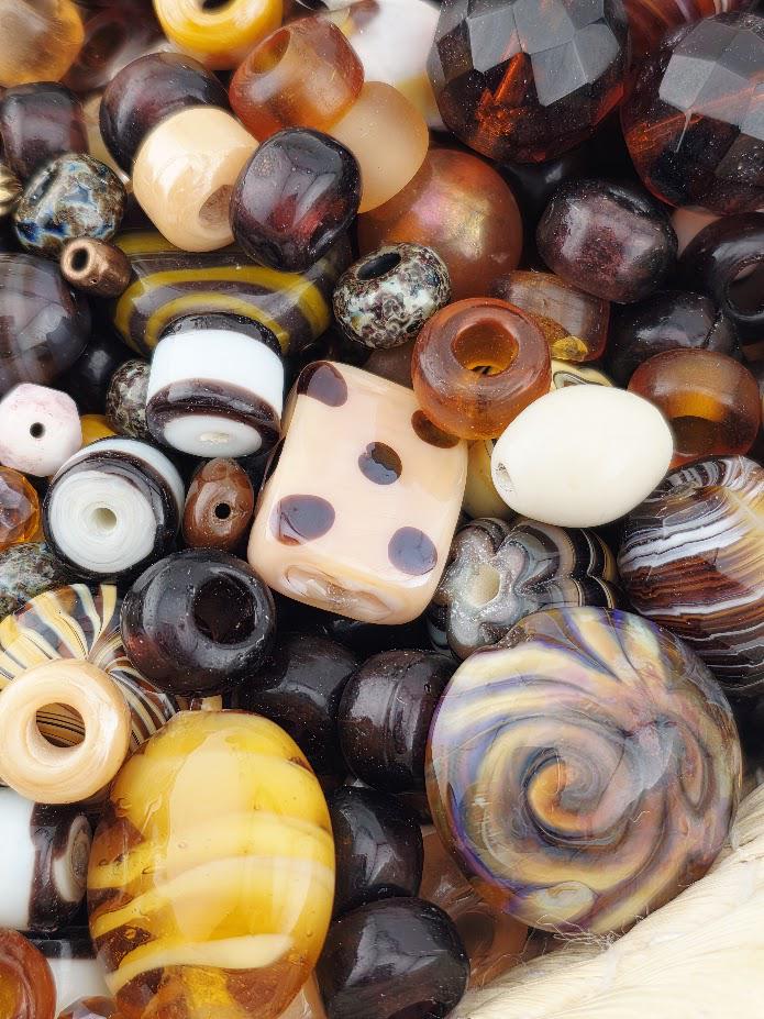 Espresso-Inspired Bead Mix: Vibrant Czech Glass Blend, 56g | Jewelry Making Bracelet Supply | Learise Curated Mix