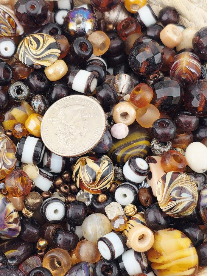 Espresso-Inspired Bead Mix: Vibrant Czech Glass Blend, 56g | Jewelry Making Bracelet Supply | Learise Curated Mix