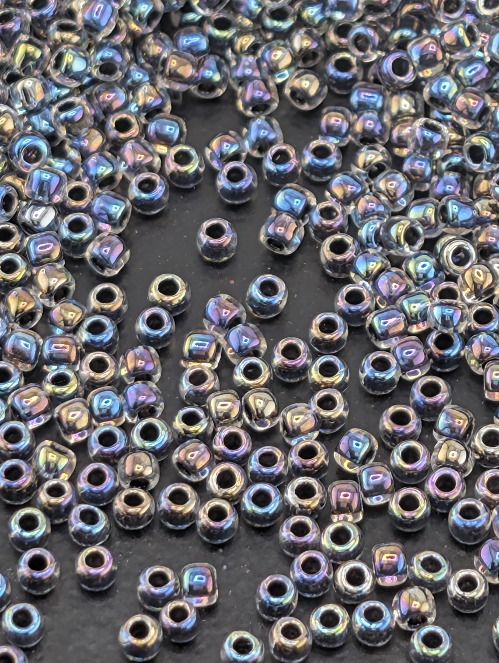 Bronze-Lined Black Diamond Rainbow Size 11/0 Toho Round 2.5" tube | Japanese Seed Beads | Bead Weaving Embroidery Supply | DIY Jewelry