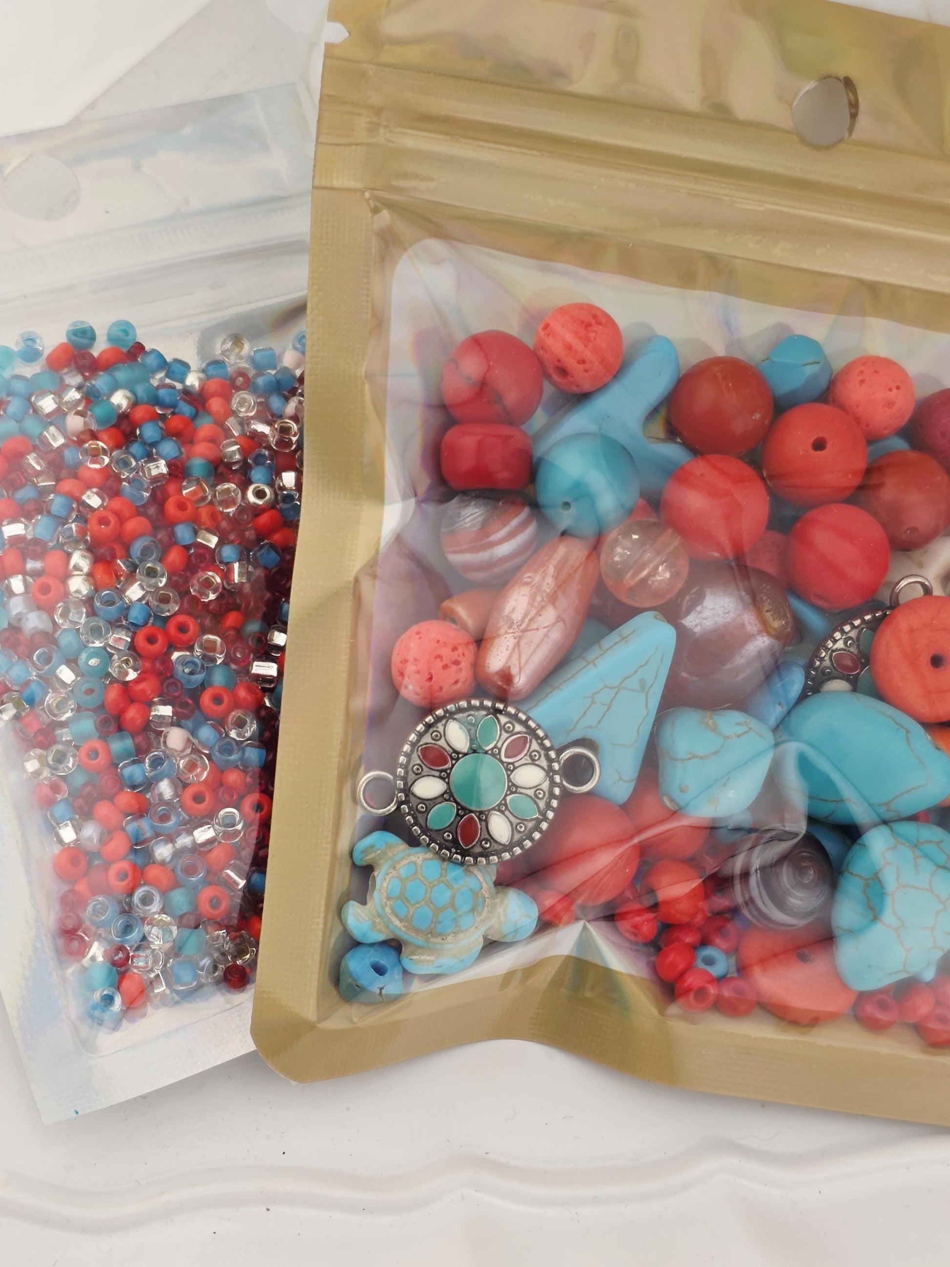 Santa Fe Sky Howlite Beads, Textured Gemstones (2oz Craft Lot) | Jewelry Making Bracelet Supply | Learise Curated Mix