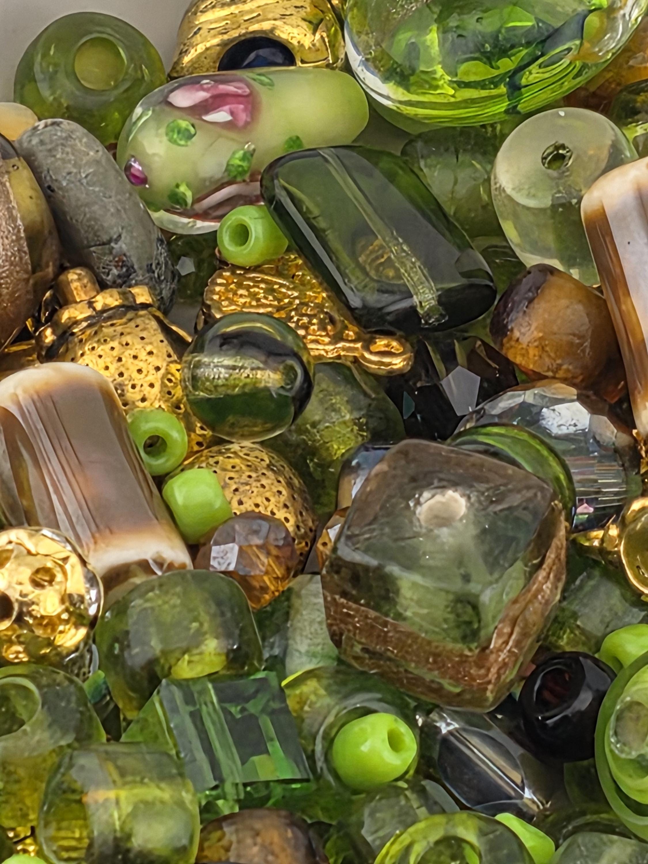 Back in stock Dirty Martini Glass and Metal Bead mix by Learise. Limited quantities.(56g Pkg)