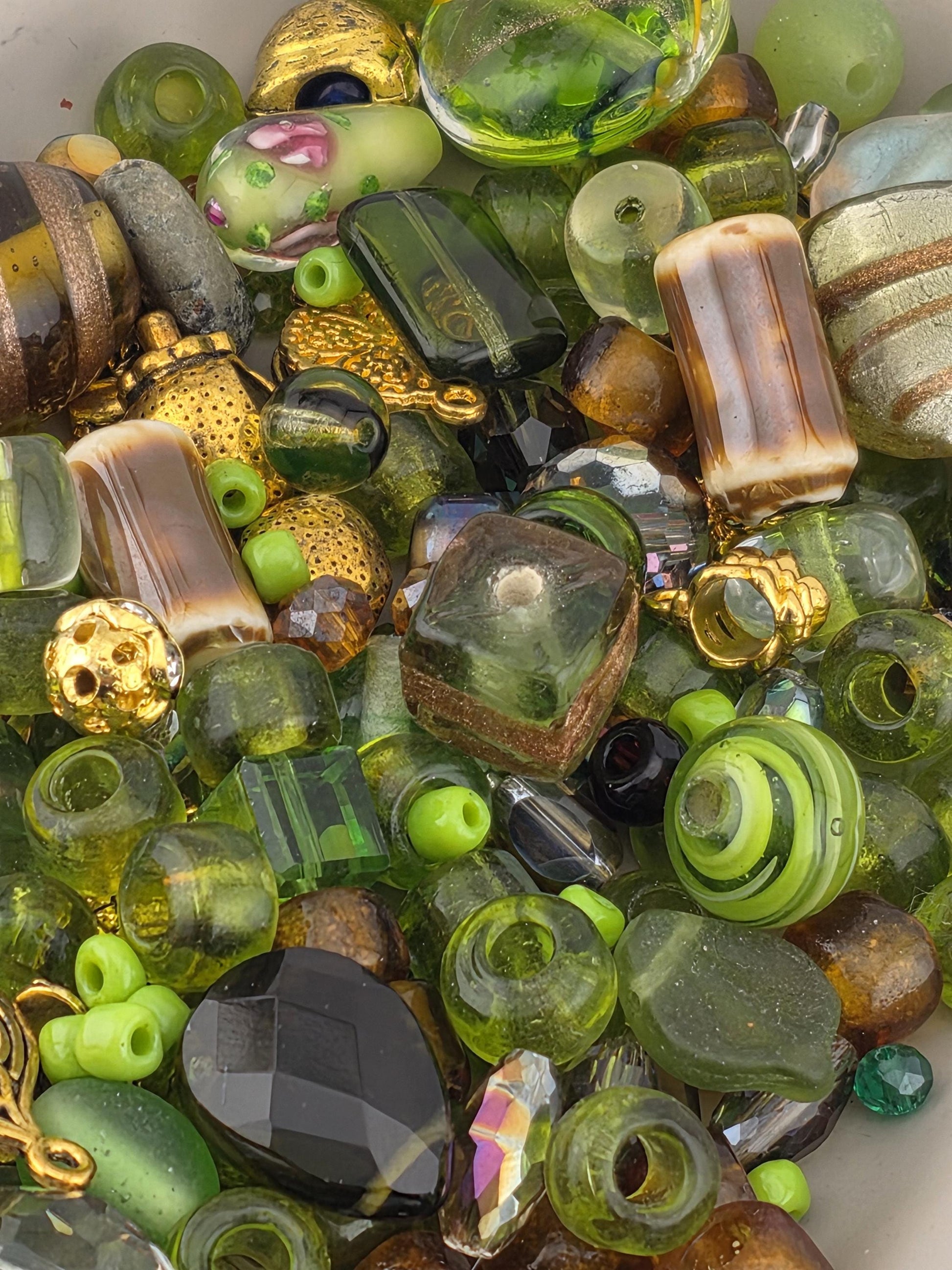 Back in stock Dirty Martini Glass and Metal Bead mix by Learise. Limited quantities.(56g Pkg)