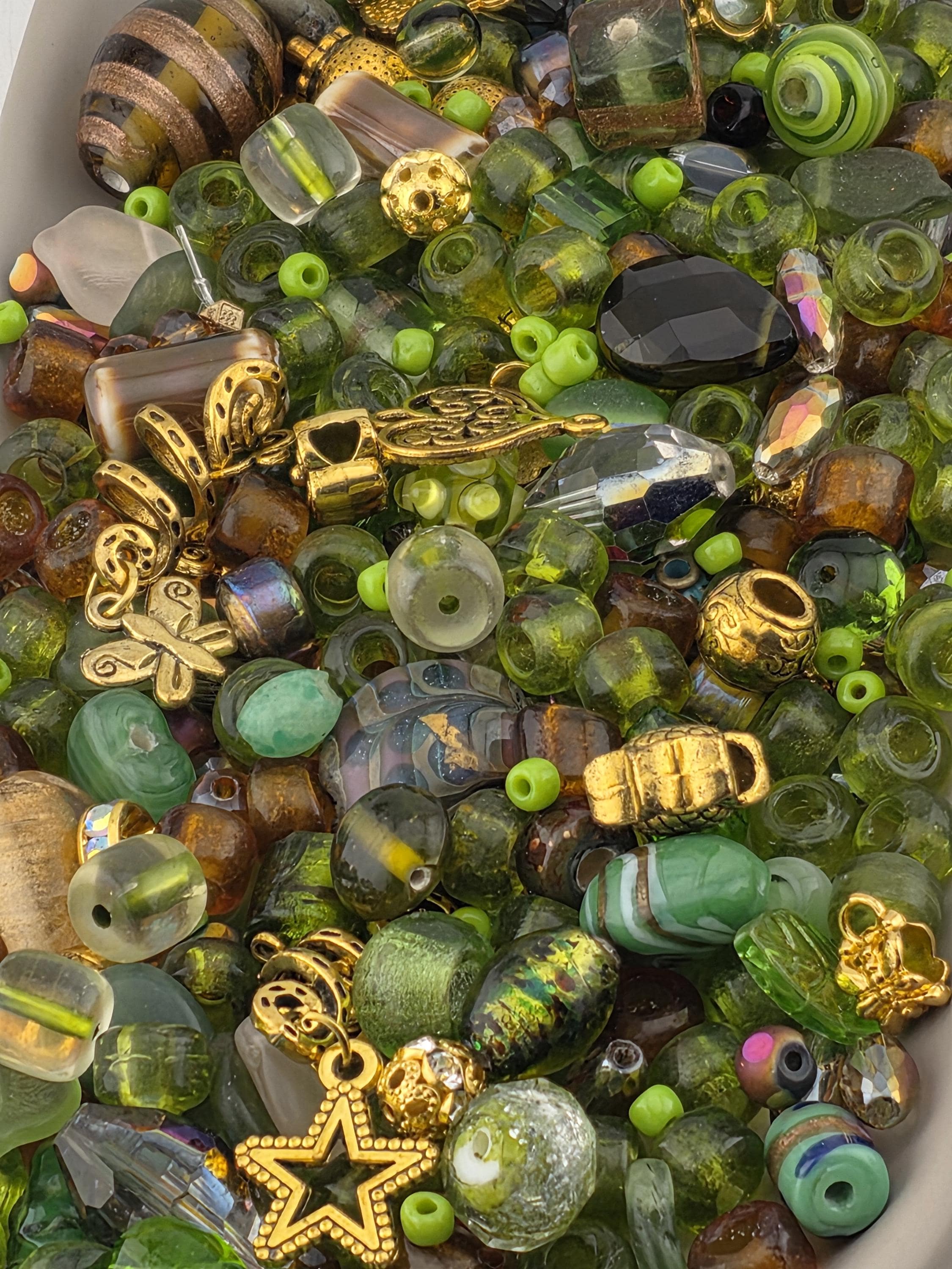 Back in stock Dirty Martini Glass and Metal Bead mix by Learise. Limited quantities.(56g Pkg)