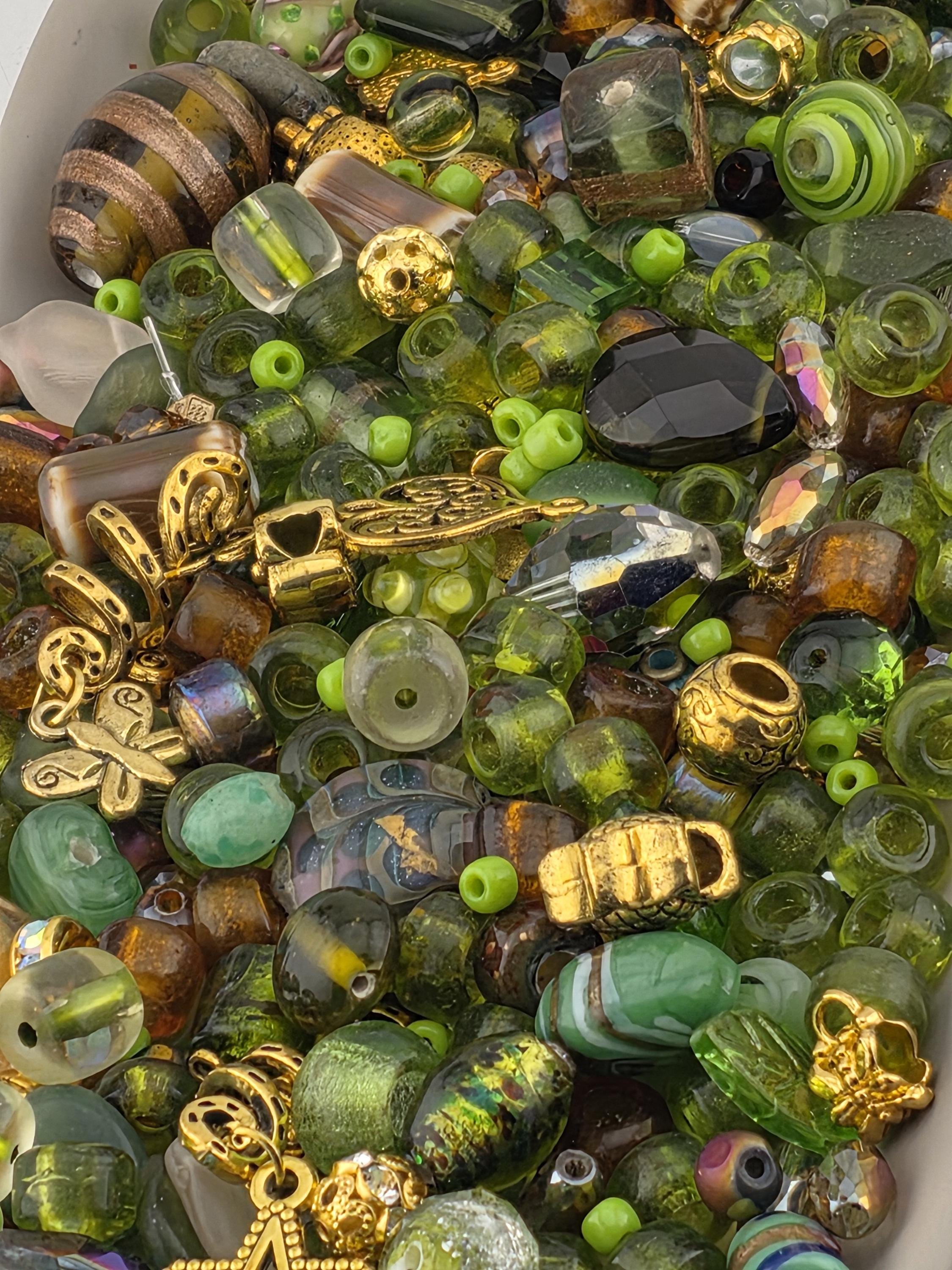 Back in stock Dirty Martini Glass and Metal Bead mix by Learise. Limited quantities.(56g Pkg)