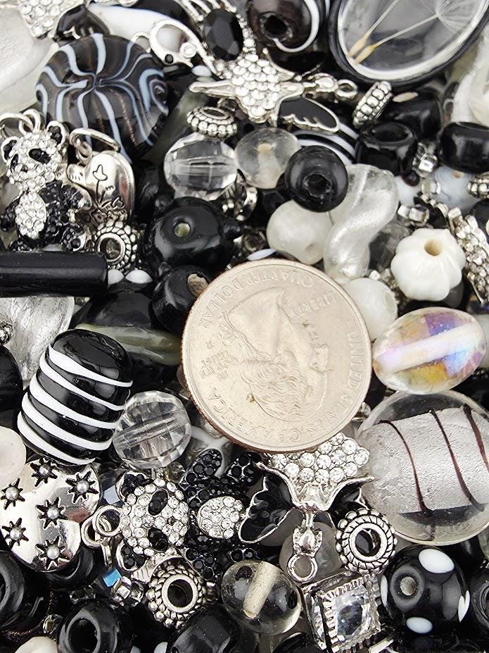 Whats Black and White and Just Rolled Under The Couch? Black and White Glass Beads - Matte Onyx, Crystals & Fun Charms