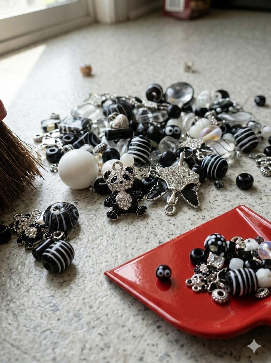 Whats Black and White and Just Rolled Under The Couch? Black and White Glass Beads - Matte Onyx, Crystals & Fun Charms