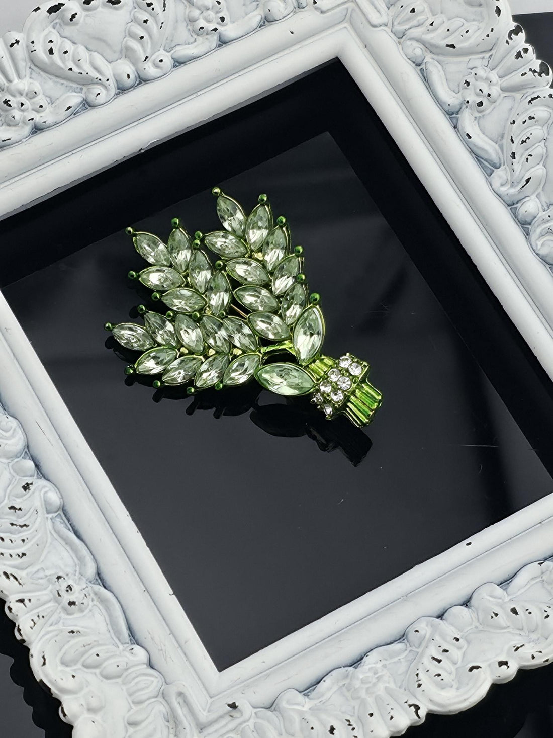 Bamboo Leaf Brooch: Nature-Inspired Pin (Light Green Enamel, Plated) | Handmade Pin | Jacket Scarf Hat Accessory | Gift Idea