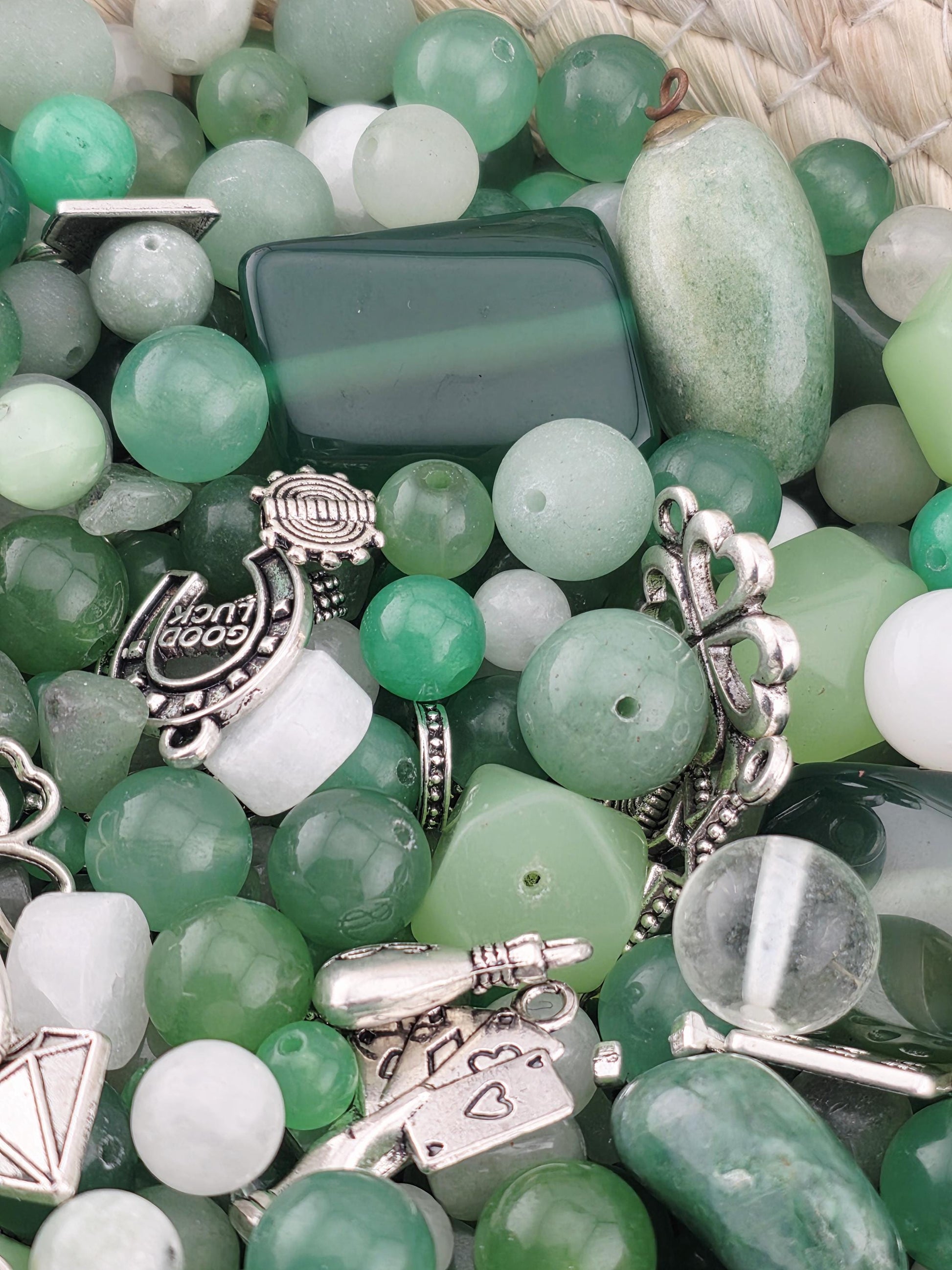 Good Fortune Gemstone Bead Mix: Colorful Semi-Precious Stones, 2 oz | Jewelry Making Bracelet Supply | Learise Curated Mix