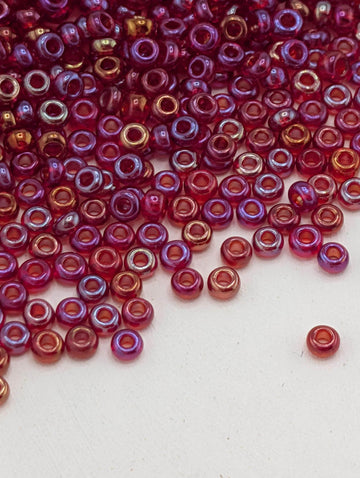 Transparent Ruby Red | Size 11 | 15g | Preciosa-Ornela Glass Seed Beads | Czech Seed Beads | Bead Weaving Embroidery Supply | DIY Jewelry