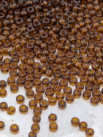Transparent Dark Topaz | Size 11 | 15g | Preciosa-Ornela Glass Seed Beads