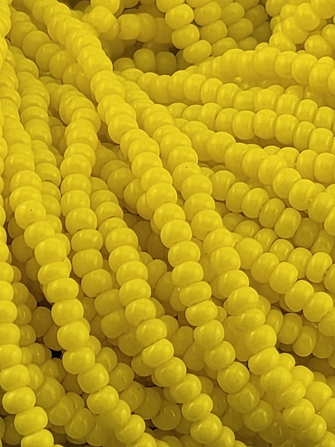 Opaque Yellow | Size 11 | Half-Hank (12" 6-String) | Preciosa-Ornela Glass Seed Beads | Czech Seed Beads | Bead Weaving Embroidery Supply