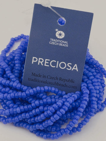 Translucent Aqua Opal | Size 8 | Half-Hank (12" 6-String) | Preciosa-Ornela Glass Seed Beads