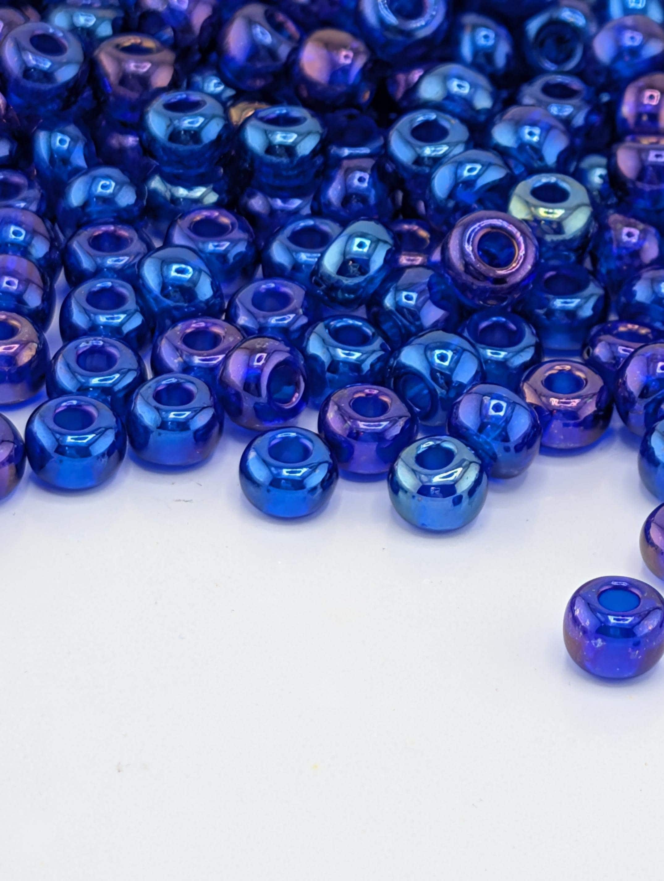 Translucent Silver Lined Dark Sapphire AB | Size 6 | 20g Tube | Preciosa-Ornela Glass Seed Beads