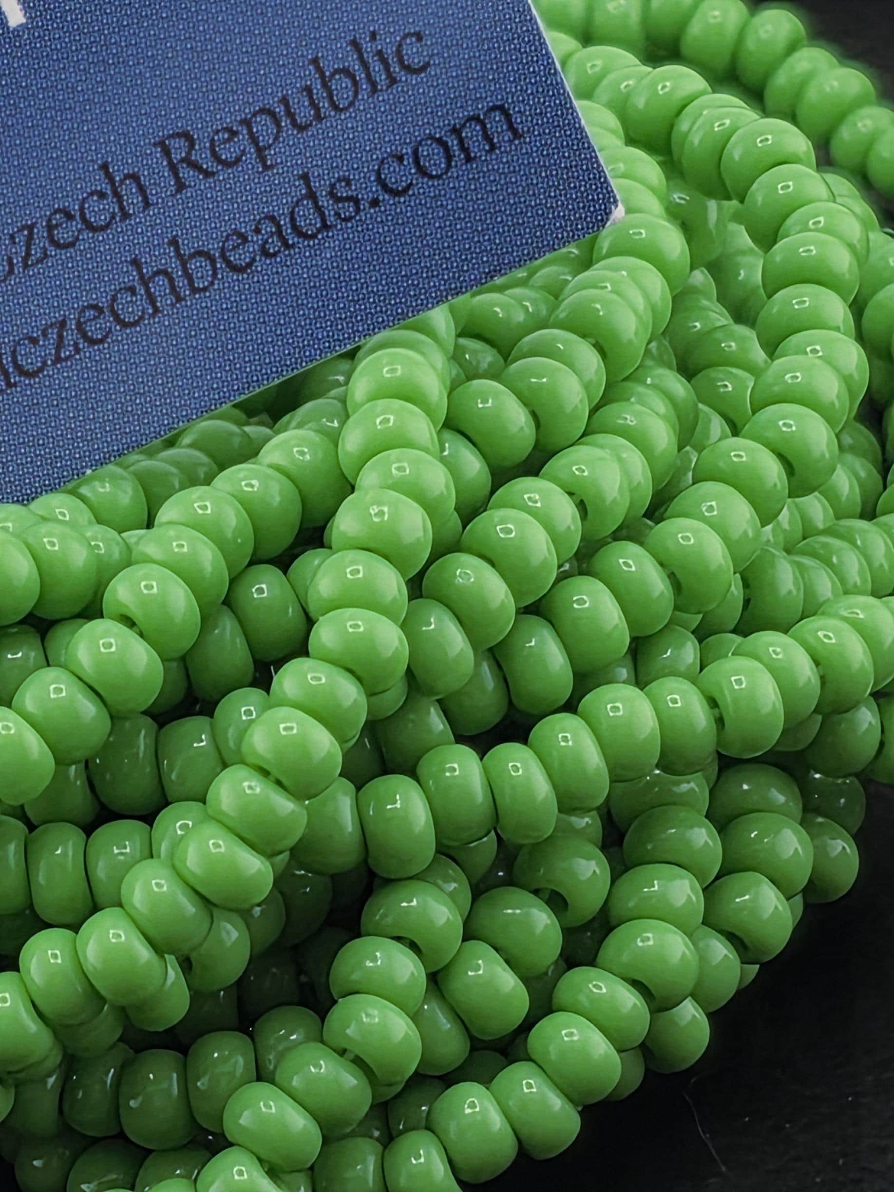Translucent Light Green Opal | Size 8 | Half-Hank (12" 6-String) | Preciosa-Ornela Glass Seed Beads