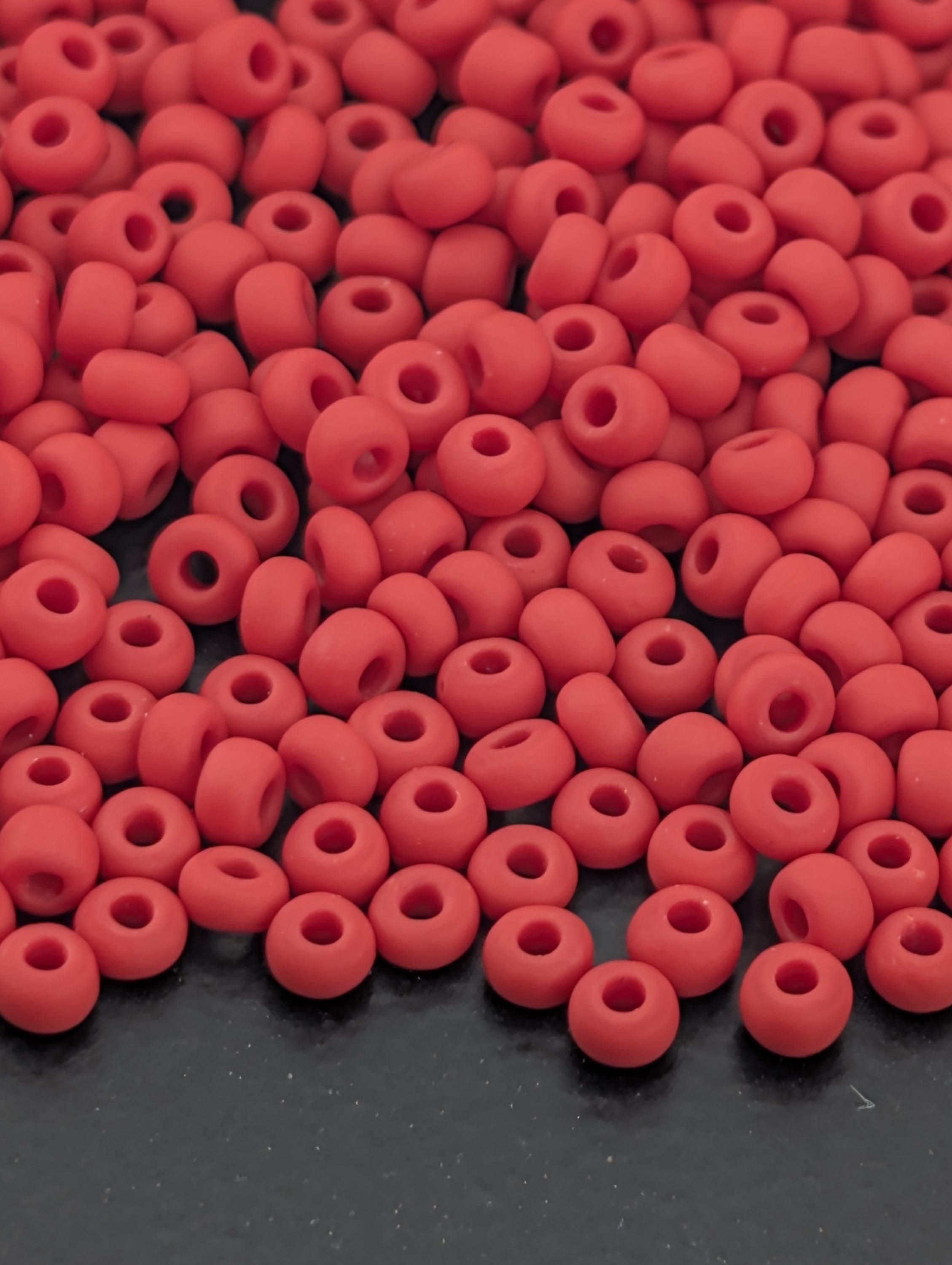 Opaque Matte Red | Size 11 | 15g | Preciosa-Ornela Glass Seed Beads | Czech Seed Beads | Bead Weaving Embroidery Supply | DIY Jewelry
