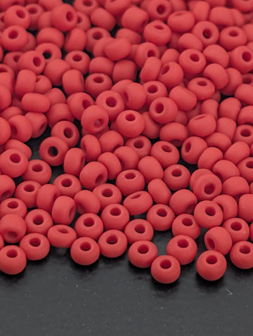 Opaque Matte Red | Size 11 | 15g | Preciosa-Ornela Glass Seed Beads | Czech Seed Beads | Bead Weaving Embroidery Supply | DIY Jewelry
