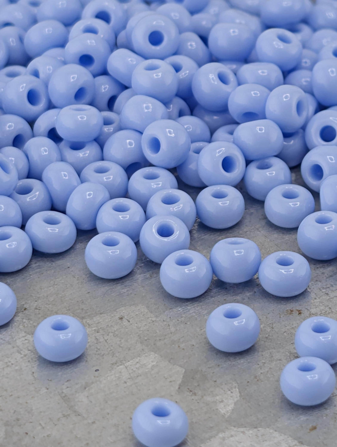 Opaque Powder Blue | Size 6 | Half-Hank (12" 6-String) | Preciosa-Ornela Glass Seed Beads