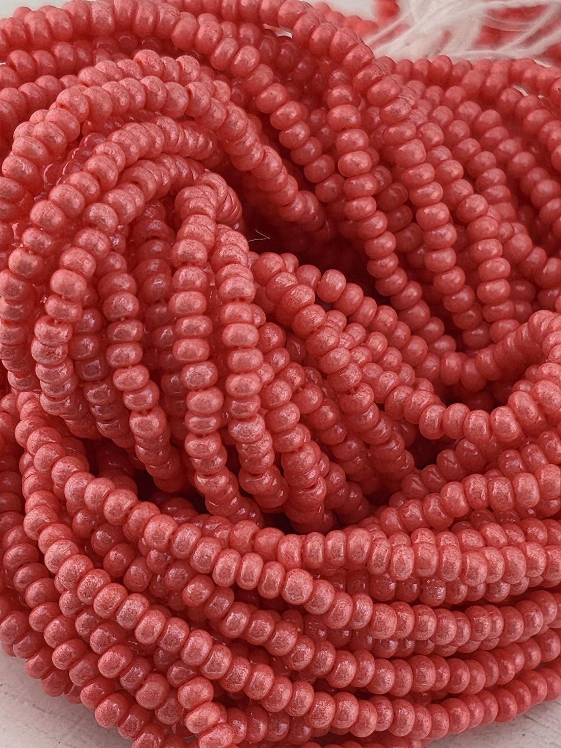 Opaque Terra Intensive Dyed Pink | Size 11 | Half-Hank (12" 6-String) | Preciosa-Ornela Glass Seed Beads | Czech Seed Beads