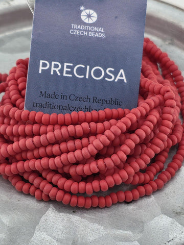 Opaque Red Matte | Size 8 | 15g | Preciosa-Ornela Glass Seed Beads | Czech Seed Beads | Bead Weaving Embroidery Supply | DIY Jewelry