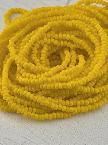 Opaque Dk Yellow | Size 11 | Half-Hank (12" 6-String) | Preciosa-Ornela Glass Seed Beads