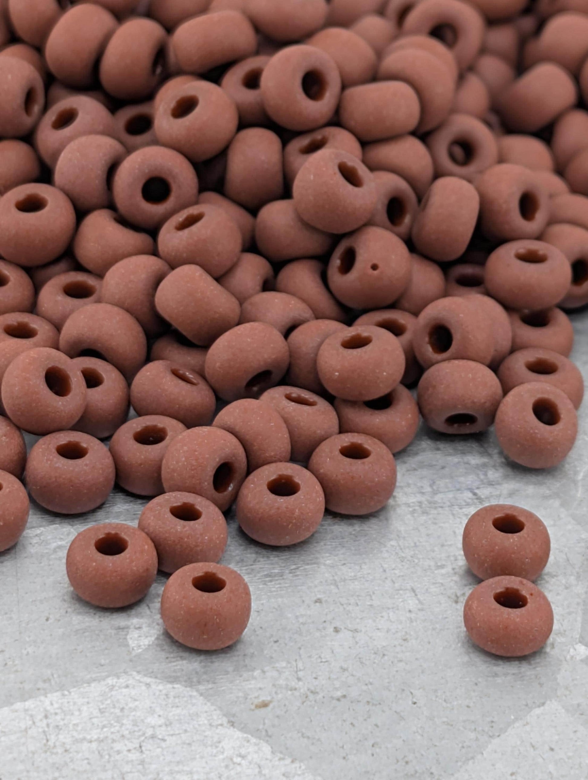 Opaque Matte Brown | Size 6 | 20g Tube | Preciosa-Ornela Glass Seed Beads