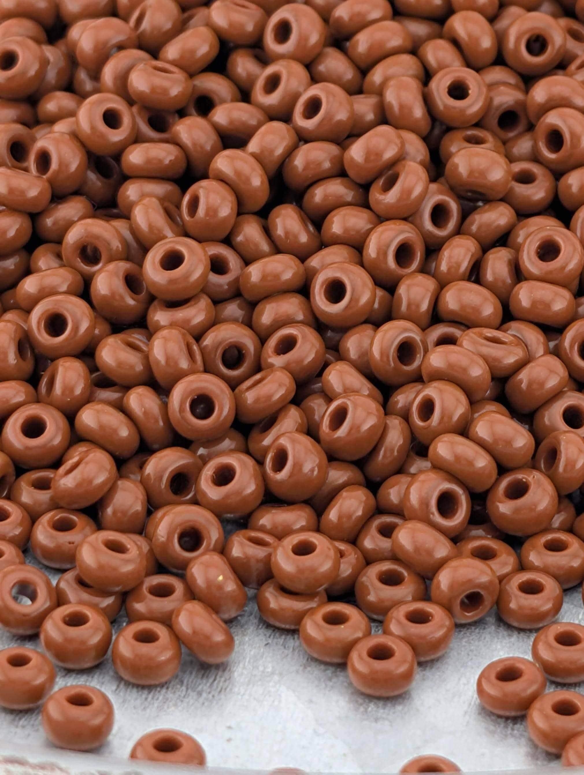 Opaque Brown | Size 8 | 15g | Preciosa-Ornela Glass Seed Beads | Czech Seed Beads | Bead Weaving Embroidery Supply | DIY Jewelry